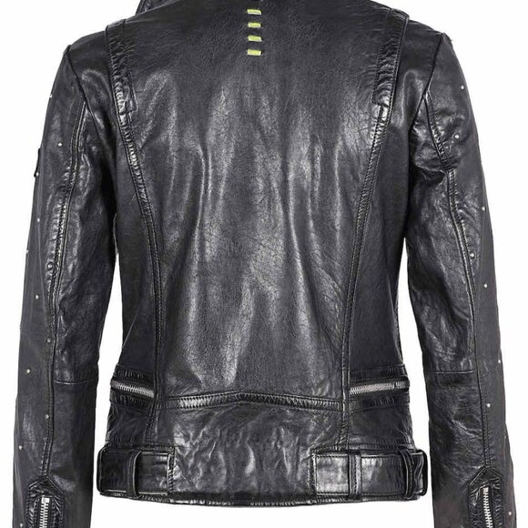 Mauritius Leather distressed moto Jacket “Jayn” - Picture 2 of 7